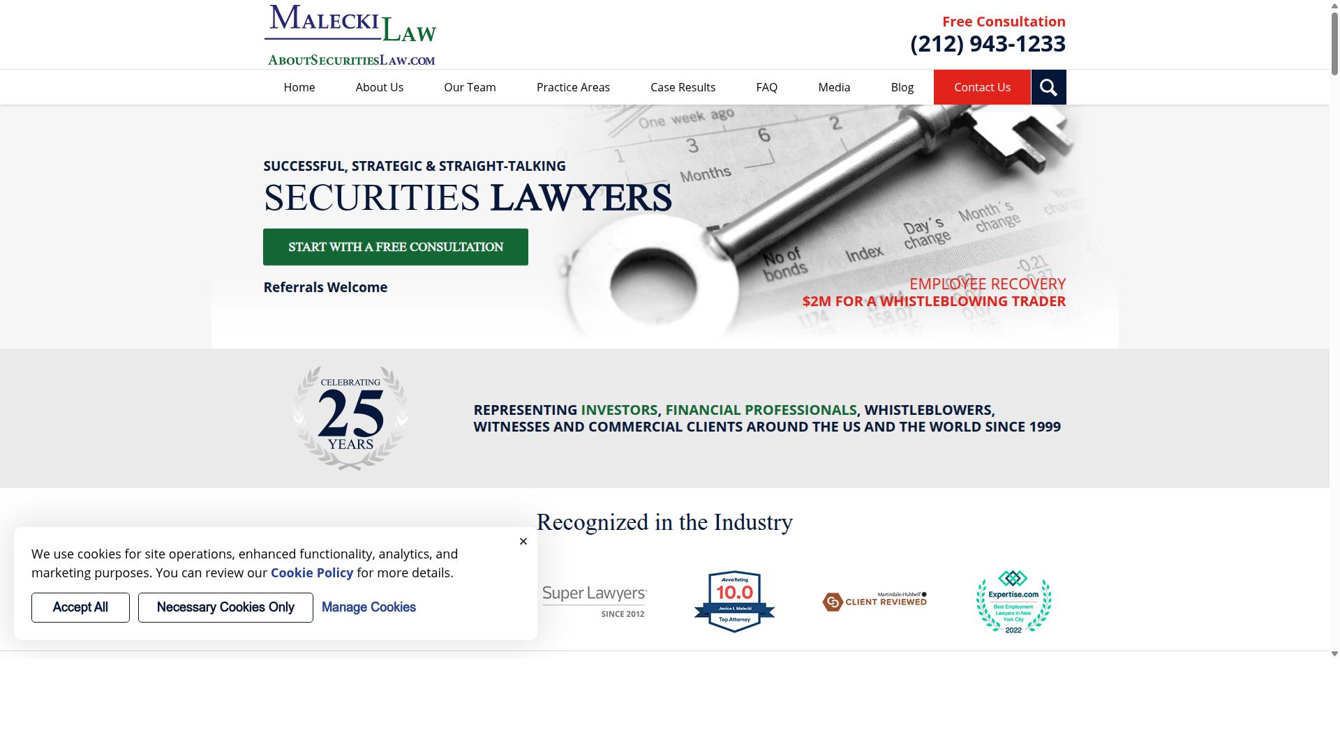 Malecki Law website